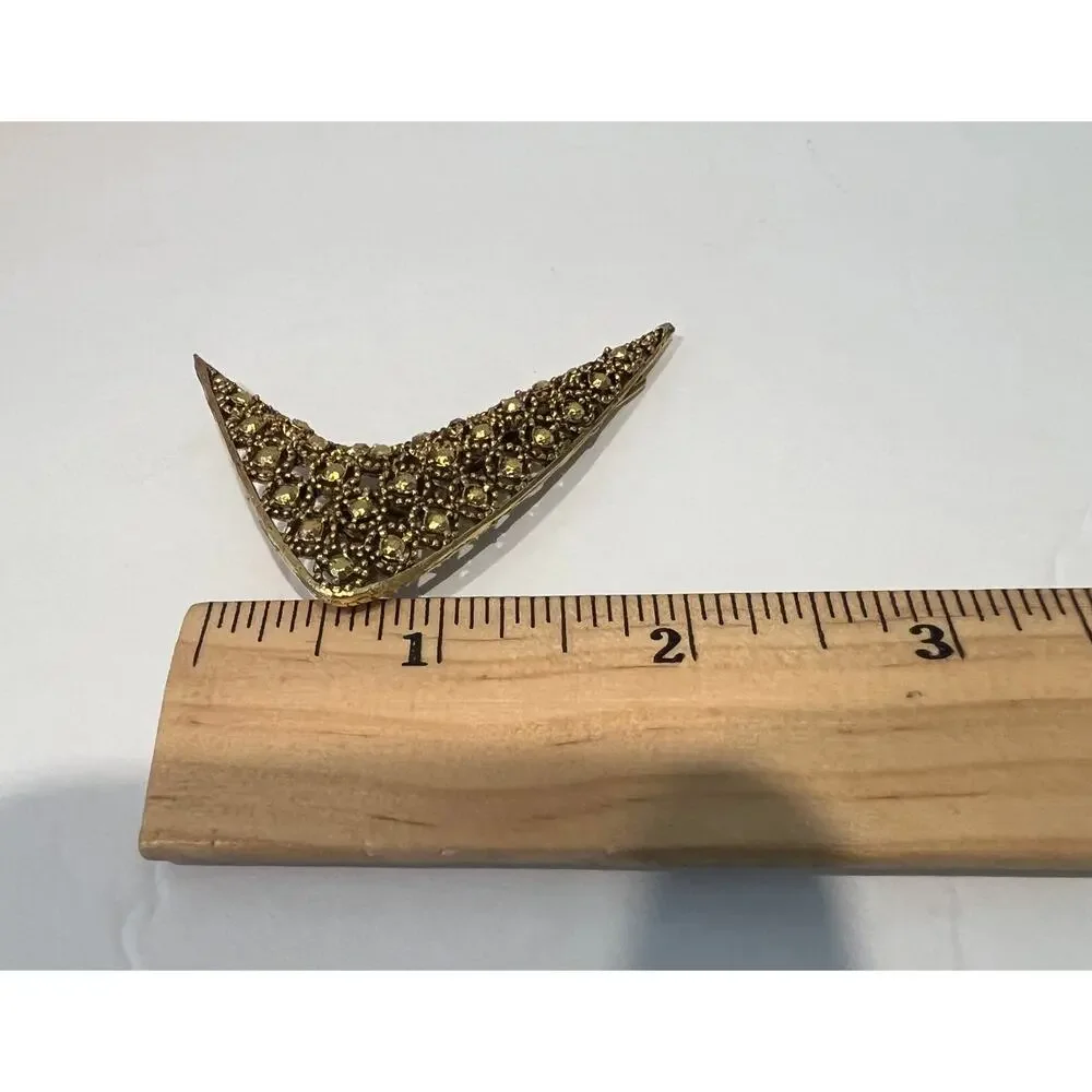 NEW Beautiful Unique Mid Century Vintage Layered Gold Tone Boomerang Hair Clip